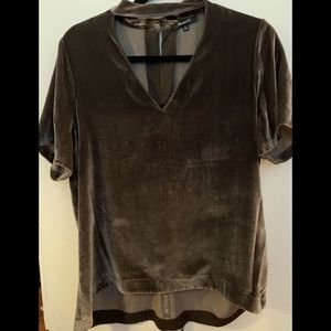Madewell Gray Velvet Tee